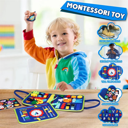 UrbanParenting™ Montessori Busy Board – Sensory & Fine Motor Skill Toy