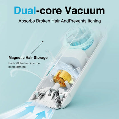 Baby Hair Clipper with Vacuum,Kids Hair Clippers Kit with 3 Guide Combs,IPX7 Waterproof,Cordless Use for Baby Children Infant