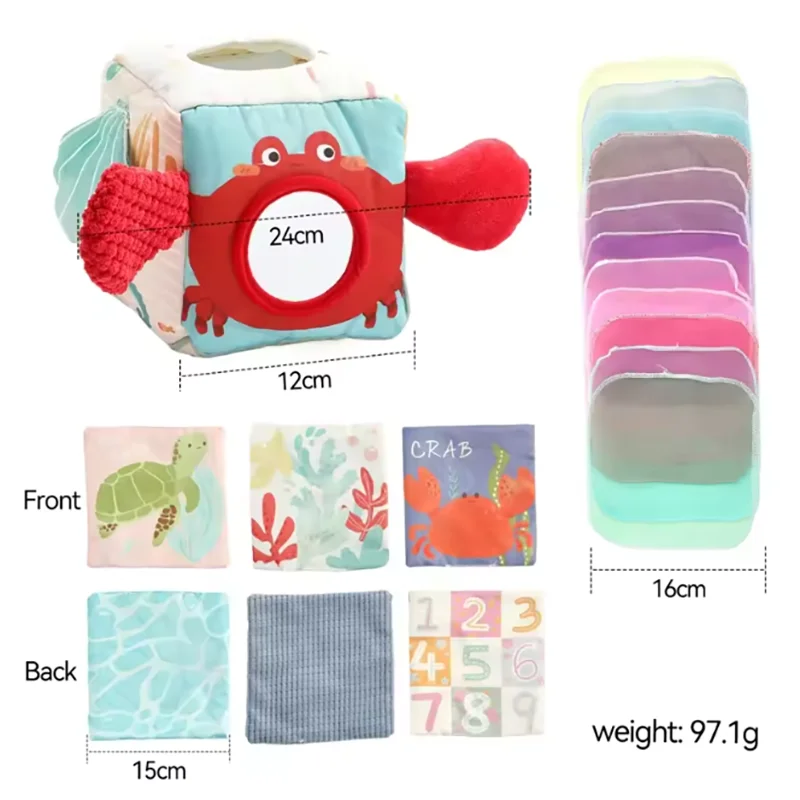 Montessori cloths Toys Magic Cotton Animal Tissue Box Kids Finger Exercise Cloth Busy Box Toys Baby Educational Activity Sensory