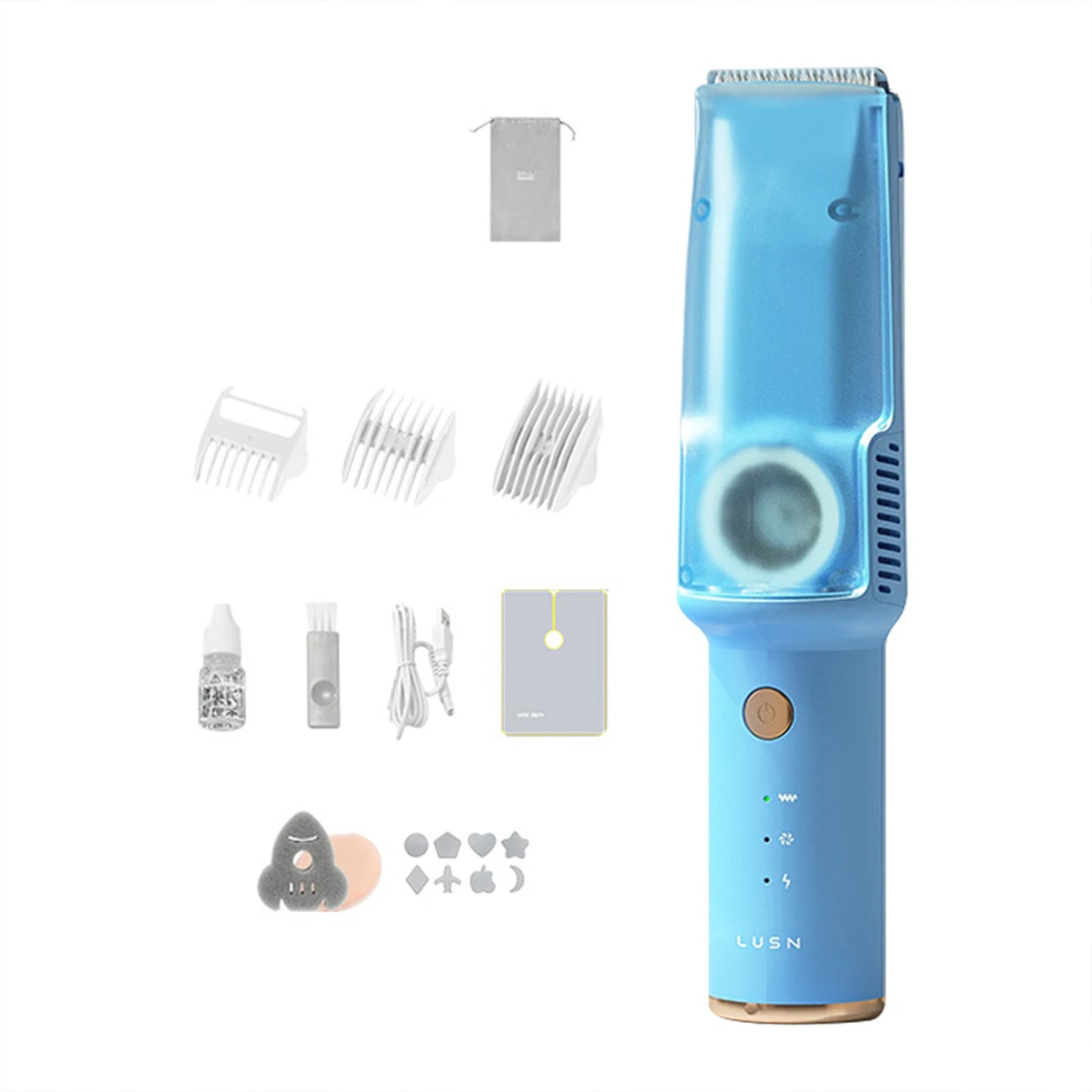 Baby Hair Clipper with Vacuum,Kids Hair Clippers Kit with 3 Guide Combs,IPX7 Waterproof,Cordless Use for Baby Children Infant